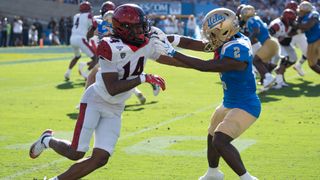 San Diego State's offense can't match defense's performance in loss to UCLA taken at Rose Bowl (San Diego State). Photo by Robert Talamantes - The Sporting Tribune