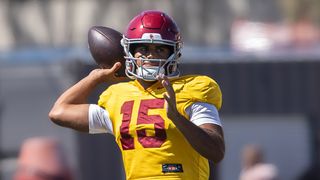 TST Images: USC Football Practice at Howard Jones Field taken at Howard Jones Field  (USC). Photo by Dakota Gray - The Sporting Tribune 
