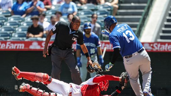 Angels narrowly avoid no-hitter in shutout loss to Royals taken at Angel Stadium (Los Angeles Angels)