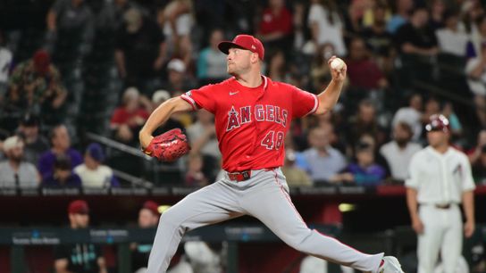 Detmers continues hot stretch in win over Diamondbacks taken at Chase Field (Los Angeles Angels). Photo by Matt Kartozian-Imagn Images