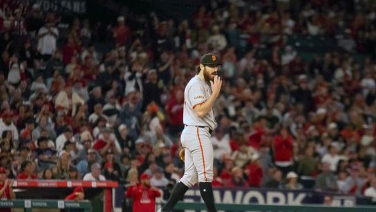 San Francisco Giants relief pitcher Ryan Walker (74) in the ninth inning during the MLB game against the Los Angeles Angels Saturday April 19th, 2025 at Angels Stadium in Anaheim, Calif. San Francisco Giants relief pitcher Ryan Walker (74) in the ninth inning during the MLB game against the Los Angeles Angels Saturday April 19th, 2025 at Angels Stadium in Anaheim, Calif.