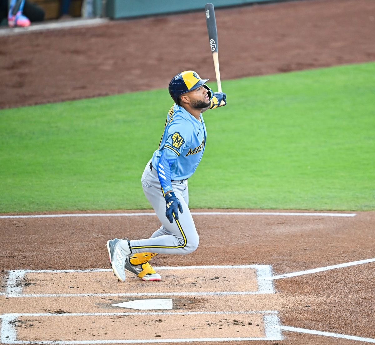 The Milwaukee Brewers Jackson Chourio (11) hits a home run during the MLB game against the Milwaukee Brewers Tuesday June 9th, 2026 in Las Vegas, NV.s The Milwaukee Brewers Jackson Chourio (11) hits a home run during the MLB game against the Milwaukee Brewers Tuesday June 9th, 2026 in Las Vegas, NV.s
