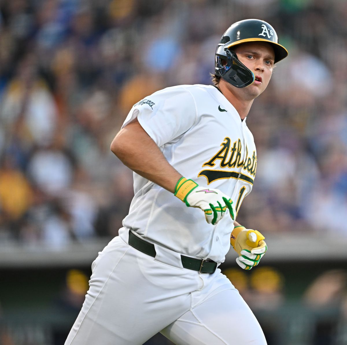 The Las Vegas Athletics first baseman Nick Kurtz (16) rounds first base during his home run during the MLB game against the Milwaukee Brewers Tuesday June 9th, 2026 in Las Vegas, NV.s The Las Vegas Athletics first baseman Nick Kurtz (16) rounds first base during his home run during the MLB game against the Milwaukee Brewers Tuesday June 9th, 2026 in Las Vegas, NV.s