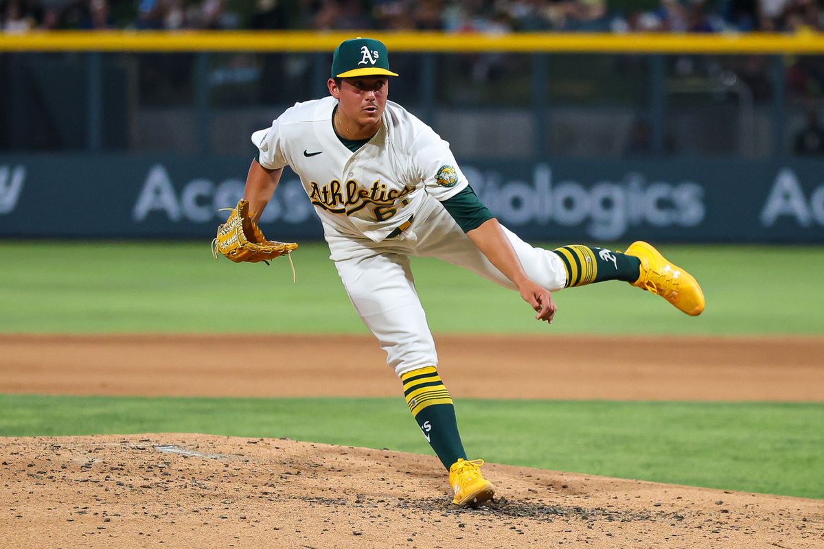 Athletics LHP Gage Jump (61) throws a pitch against the Colorado Rockies on Friday June 12, 2026, at the Las Vegas Ballpark in Las Vegas, Nevada. Athletics LHP Gage Jump (61) throws a pitch against the Colorado Rockies on Friday June 12, 2026, at the Las Vegas Ballpark in Las Vegas, Nevada.
