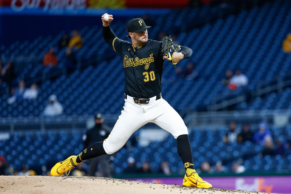 Paul Skenes #30 throws a pitch against the Padres at PNC Park on April 7, 2025 in Pittsburgh.