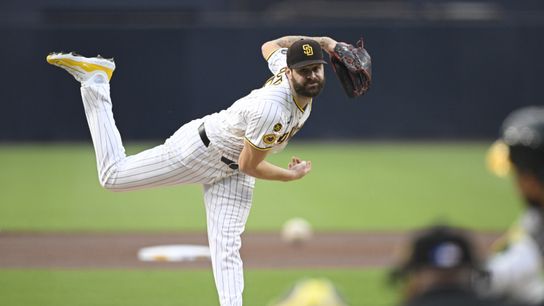 Patient Padres work season-high in walks to battle by Athletics taken at Petco Park. Photo by Denis Poroy - Imagn Images