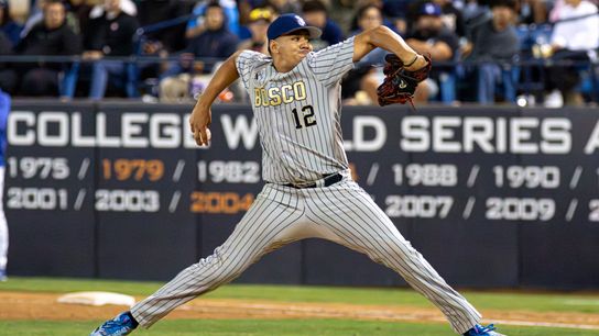 St. John Bosco High School Pitcher Julian Garcia #12 pitches during the CIF Championship game at Goodwin field on May 29, 2026 in Fullerton, California.