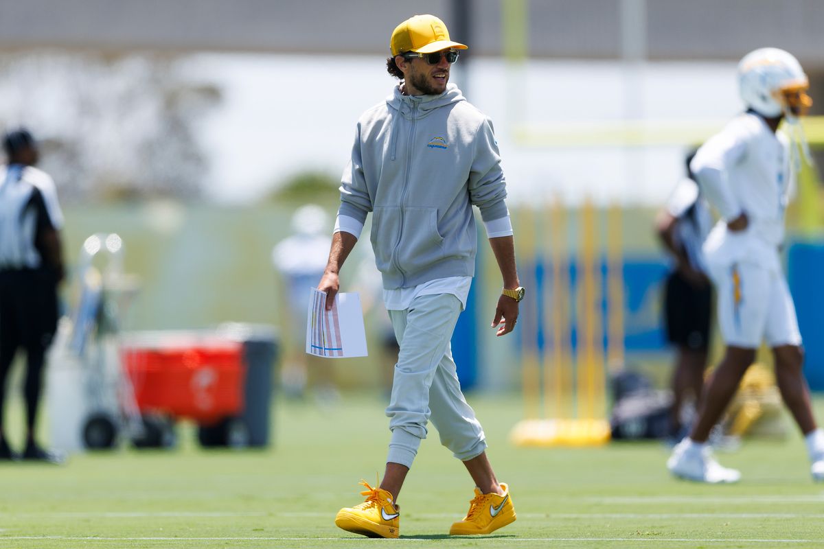 Mike McDaniels of the Los Angeles Chargers on the field during mandatory minicamp at The Bolt on June 16, 2026 in El Segundo, California. Mike McDaniels of the Los Angeles Chargers on the field during mandatory minicamp at The Bolt on June 16, 2026 in El Segundo, California.