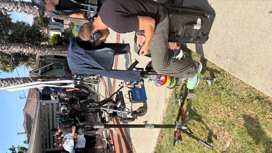 Crew member on the 'Thursday' set