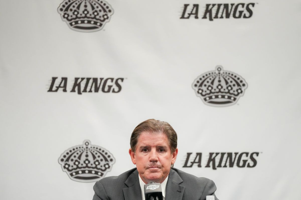 The Los Angeles Kings Head Coach Peter Laviolette responds to press during organization introduction on June 10, 2026 at the Toyota Sports Performance Center in El Segundo, CA. The Los Angeles Kings Head Coach Peter Laviolette responds to press during organization introduction on June 10, 2026 at the Toyota Sports Performance Center in El Segundo, CA.