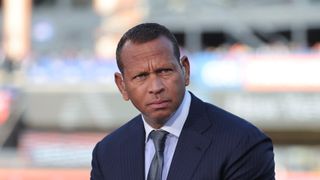 Alex Rodriguez discusses baseball's looming labor battle, soaring team valuations and future of sports media taken at Dodger Stadium (Los Angeles Dodgers)