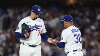 Dodgers tried to ruin baseball; the Brewers said not this year taken at Dodger Stadium (Los Angeles Dodgers). Photo by Kiyoshi Mio-Imagn Images