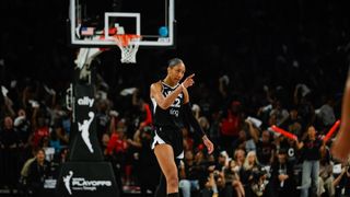 Aces complete impressive feat for first time in WNBA history taken in Las Vegas (Las Vega Aces). Photo by DJ Cabanlong-The Sporting Tribune