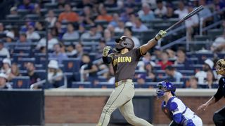Fernando Tatis Jr. plays superhero, powers Padres past Mets taken at Citi Field (San Diego Padres). Photo by Brad Penner-Imagn Images