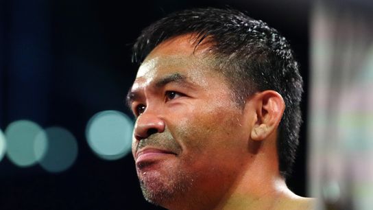 Mayweather's promoter refuses to comment on Pacquiao rematch taken in Las Vegas. Photo by Stephen R. Sylvanie-Imagn Images