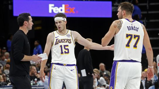 Lakers lose Luka Dončić, Austin Reaves for regular season with injuries taken in Los Angeles (Los Angeles Lakers). Photo by Petre Thomas-Imagn Images