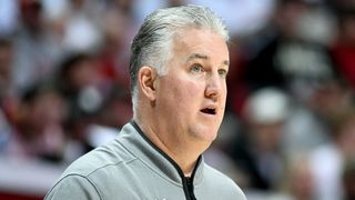 Wooden Award Flashback: Matt Painter continues to honor Wooden in his coaching style at Purdue taken in Los Angeles (Wooden Award). Photo by Robert Goddin-Imagn Images