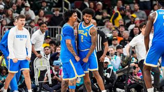UCLA grinds out win against Michigan State despite Bilodeau's injury taken at United Center (UCLA Bruins). Photo by Junfu Han / USA TODAY NETWORK via Imagn Images
