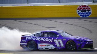 Denny Hamlin repeats at Las Vegas in triumphant comeback taken at Las Vegas Motor Speedway (NASCAR). Photo by Gary A. Vasquez/Imagn Images