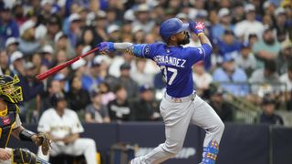 Sasaki settles in, Hernández delivers career night in Dodgers win taken at American Family Field (Los Angeles Dodgers). Photo by Jeff Hanisch-Imagn Images
