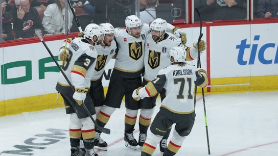 Golden Knights hope to inch ever closer to Stanley Cup taken at Lenovo Center (Vegas Golden Knights). Photo by Nathan Ray Seebeck-Imagn Images