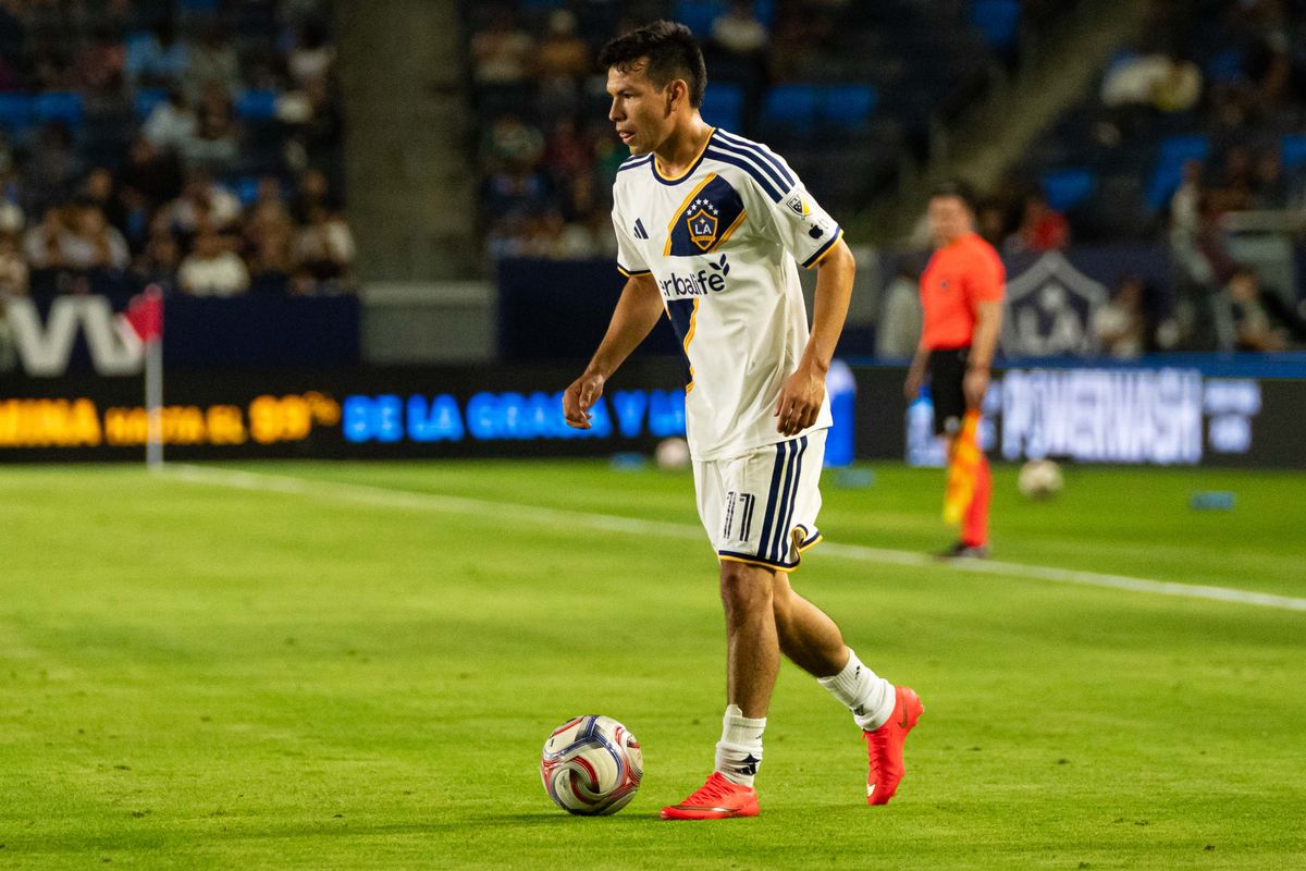 Los Angeles Galaxy forward Hirving Lozano (11) sets up the offense during an MLS game, against the San Jose Earthquakes on Wednesday August 19th, 2026 in Carson, Calif