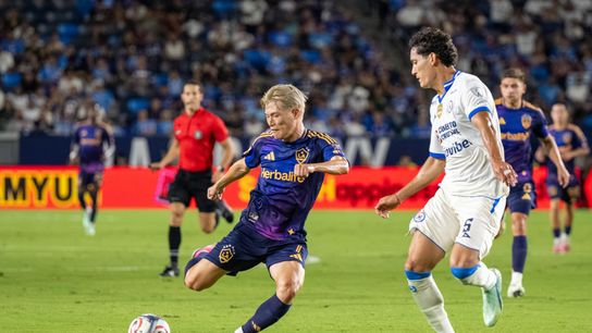 LA Galaxy Striker Kyōgo Furuhashi takes a shot in the Galaxy's 2-1 friendly home loss to Cruz Azul on Sunday, October 4, 2026, at Dignity Health Sports Park.