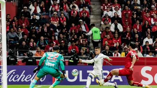 LA Galaxy Winger Gabriel Pec takes a shot and scores LA's first goal in their 4-2 away loss to Toluca in the Concacaf Champions Cup Quarterfinal First Leg on Wednesday, April 8, 2026. LA Galaxy Winger Gabriel Pec takes a shot and scores LA's first goal in their 4-2 away loss to Toluca in the Concacaf Champions Cup Quarterfinal First Leg on Wednesday, April 8, 2026.