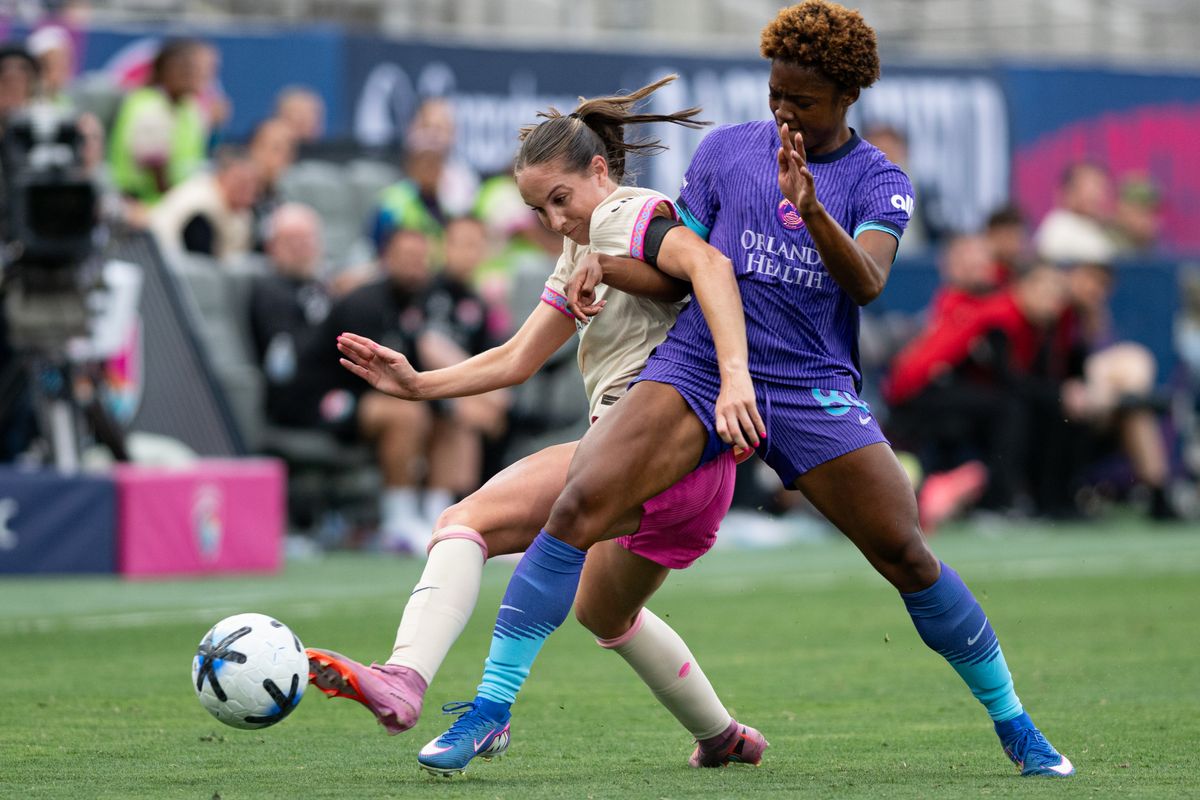 Orlando Pride SC forward Simone Jackson (80) hustles for possession of the ball during an NWSL match between Orlando Pride SC and San Diego Wave FC on Sunday, May 24, 2026 at Snapdragon Stadium in San Diego Calif. Orlando Pride SC forward Simone Jackson (80) hustles for possession of the ball during an NWSL match between Orlando Pride SC and San Diego Wave FC on Sunday, May 24, 2026 at Snapdragon Stadium in San Diego Calif.