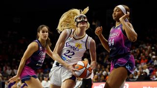 Sparks continue road trip as they take on Mystics taken at CareFirst Arena (Los Angeles Sparks). Photo by Geoff Burke-Imagn Images