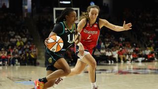 Sparks lose to Mystics, drop fourth straight game taken at CareFirst Arena (Los Angeles Sparks). Photo by Geoff Burke-Imagn Images